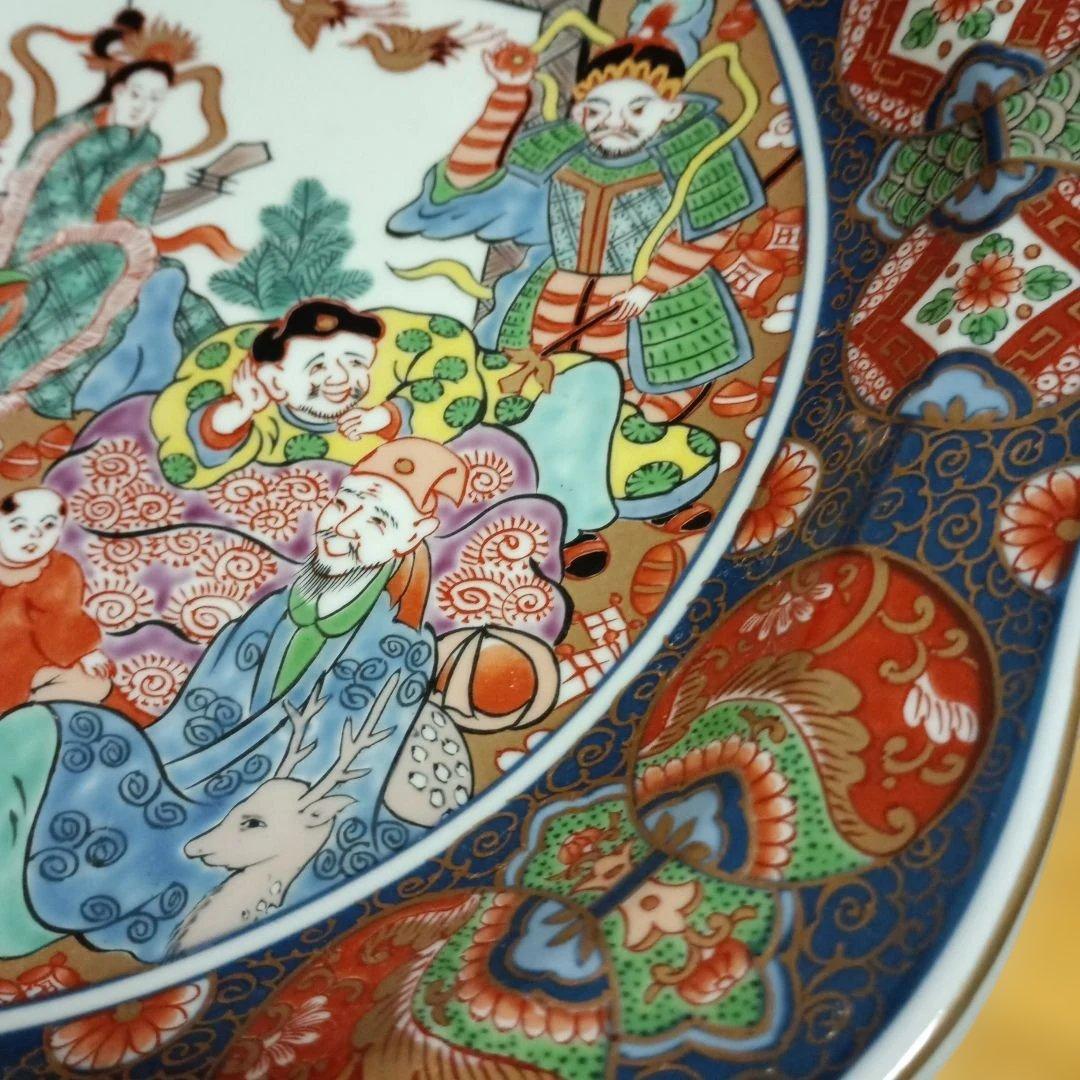 八角形の伝統的な絵柄陶器皿