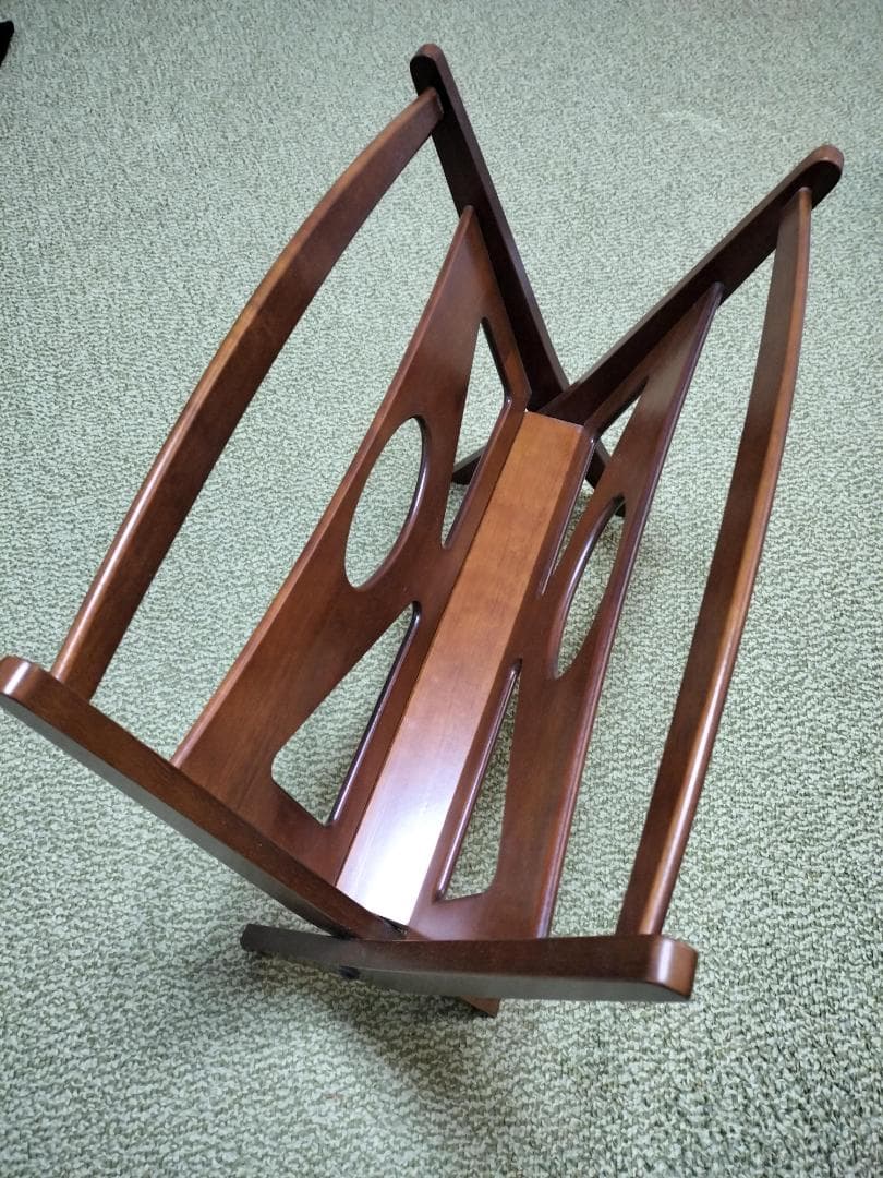 【カリモク60】マガジンラック A36001 ウォールナット　外箱、取説付