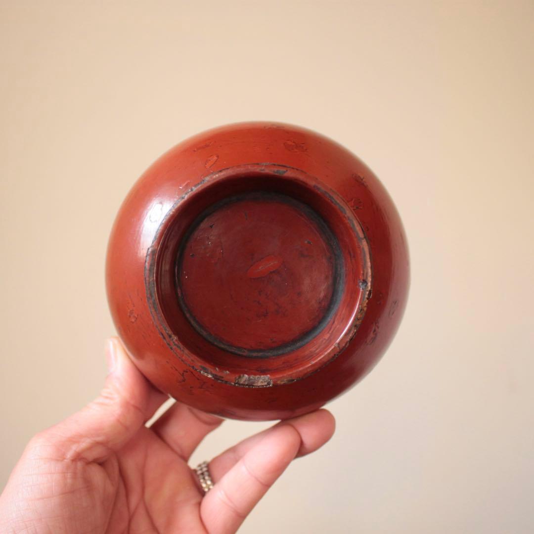 朱塗り 浄法寺塗 椀 古道具 アンティーク 古い 漆器 古い椀
