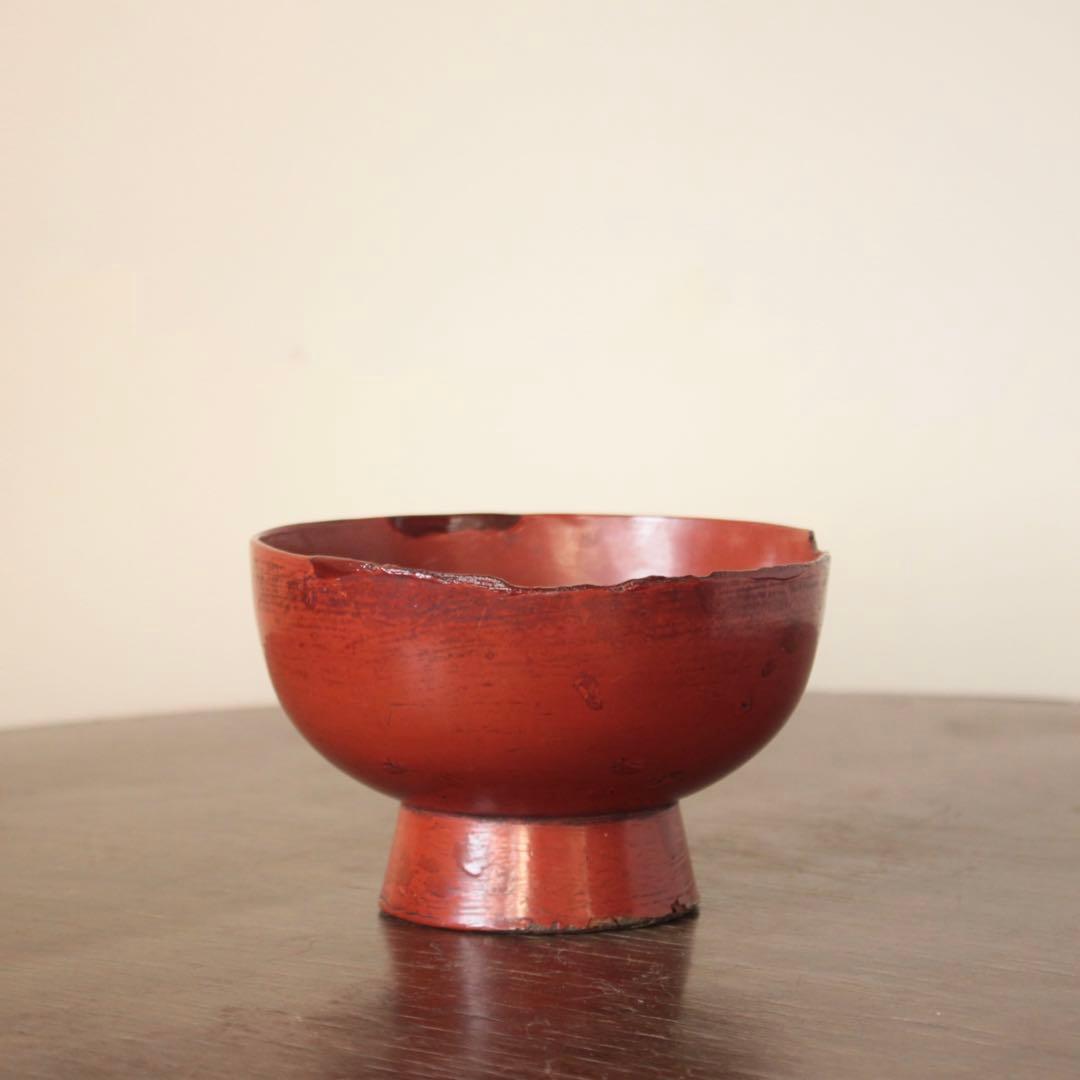 朱塗り 浄法寺塗 椀 古道具 アンティーク 古い 漆器 古い椀