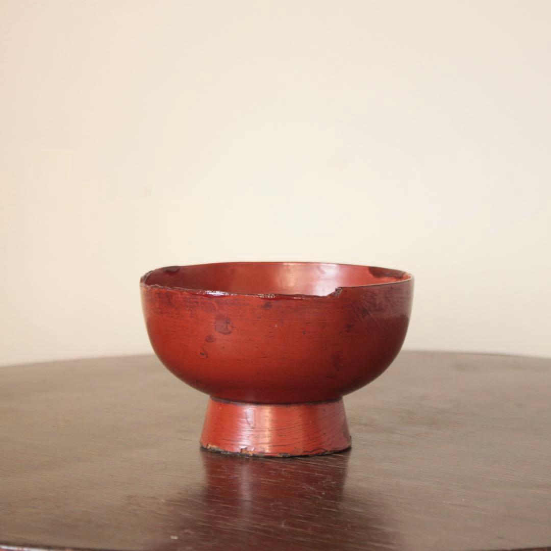 朱塗り 浄法寺塗 椀 古道具 アンティーク 古い 漆器 古い椀