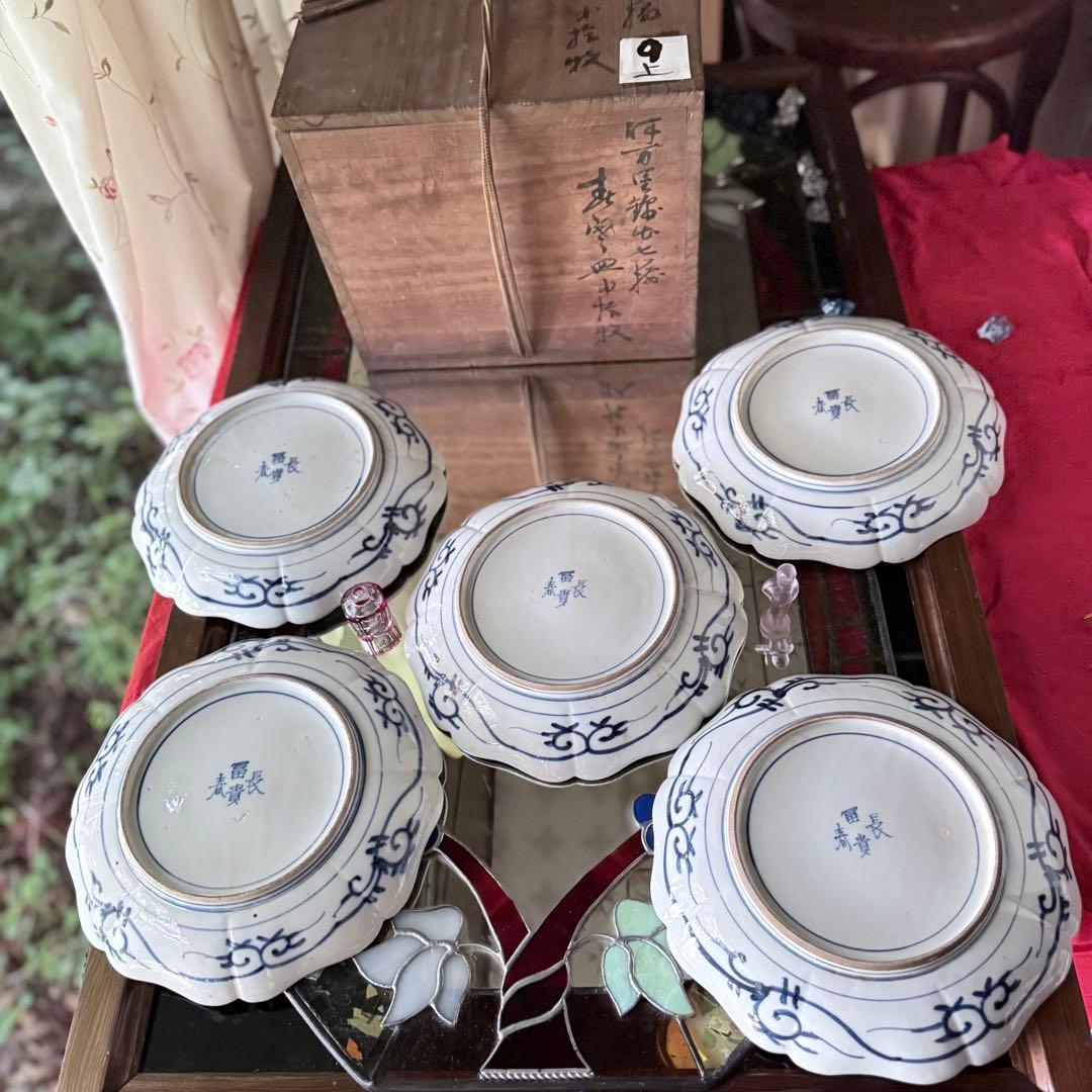 K様へ感謝お嫁入り‼️降誕祭‼️GOLD伊万里錦手帆かけ舟❌山水❌米俵八寸皿6客