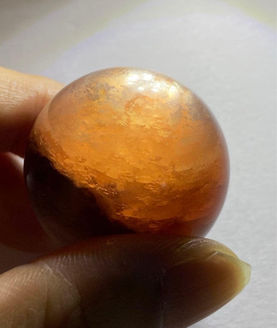 天然石　スフィア　丸玉　ブラウンピンクマイカ　レピドライト