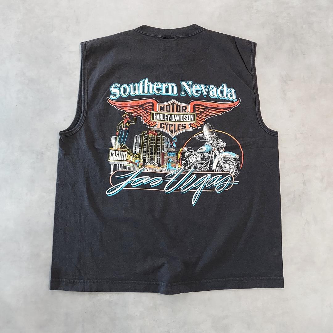 ハーレーダビッドソン ノースリーブTシャツ 00s USA製 L 黒 14742