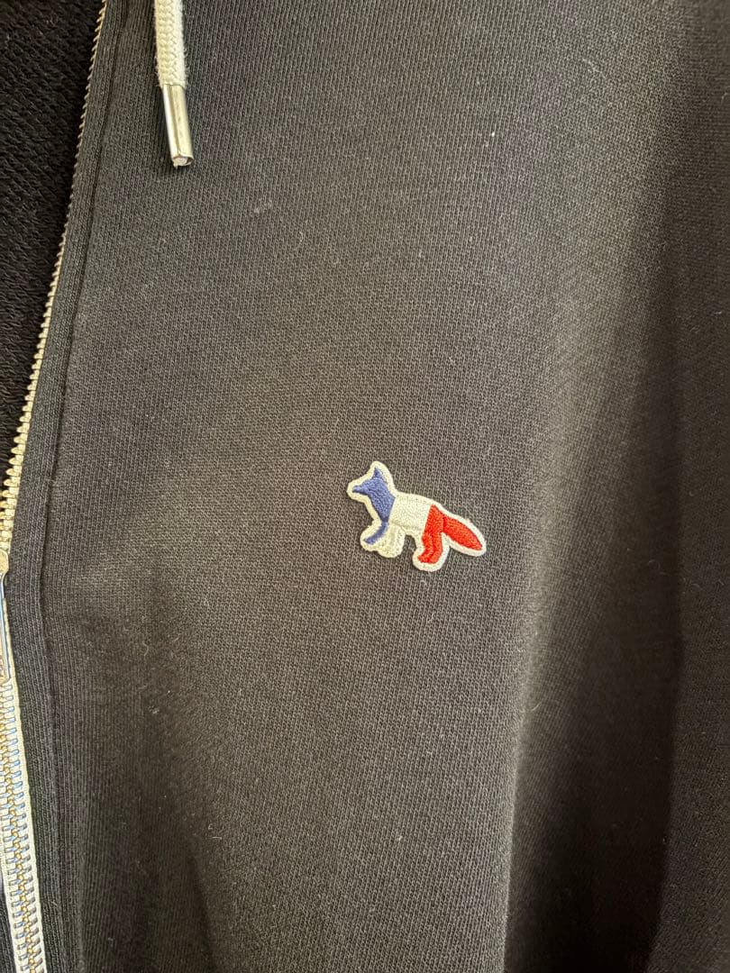 MAISON KITSUNÉ ブラック フルジップパーカー XL