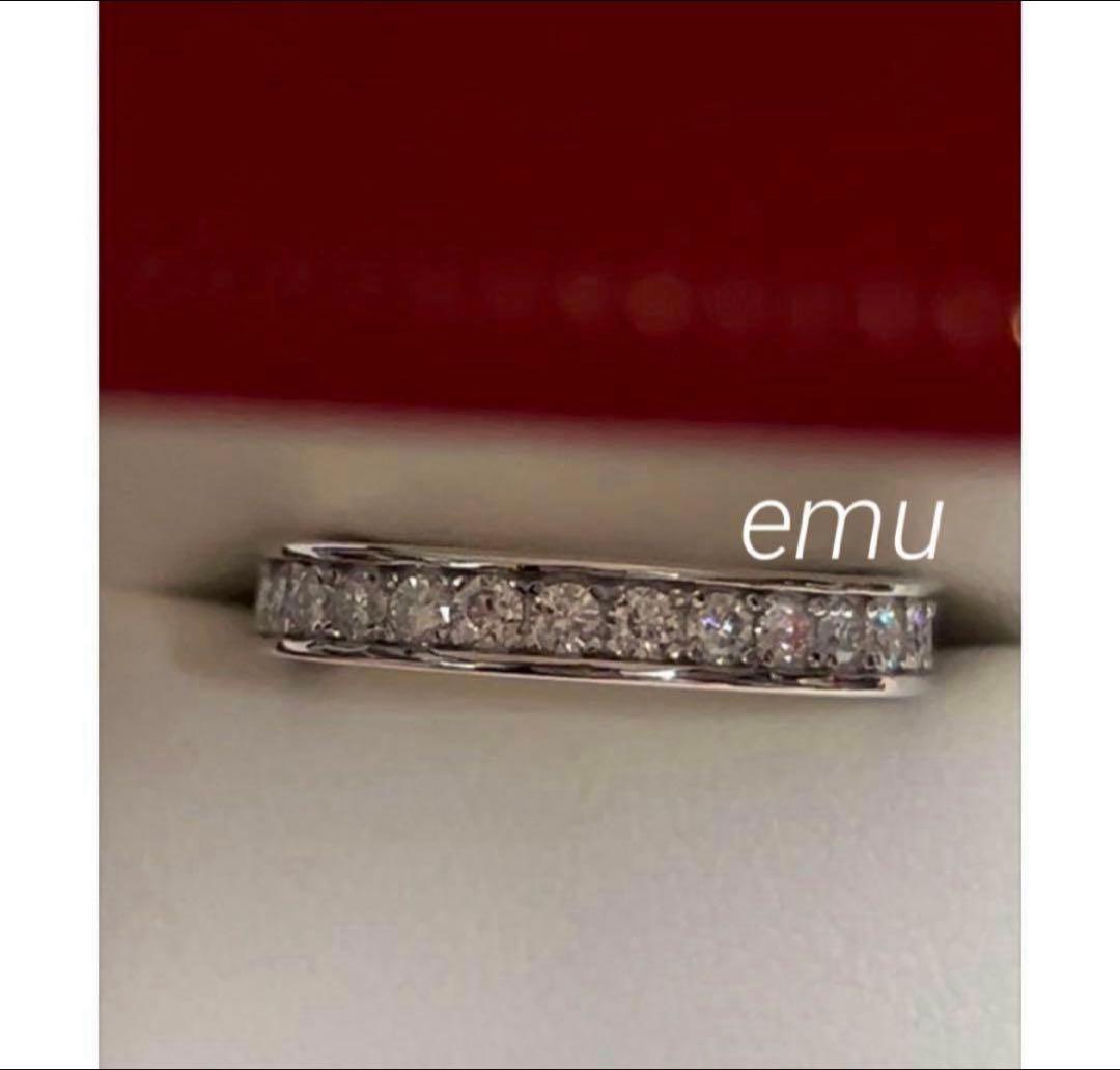 Chanelly様/最高級モアサナイト / フルエタニティリング / レール留め