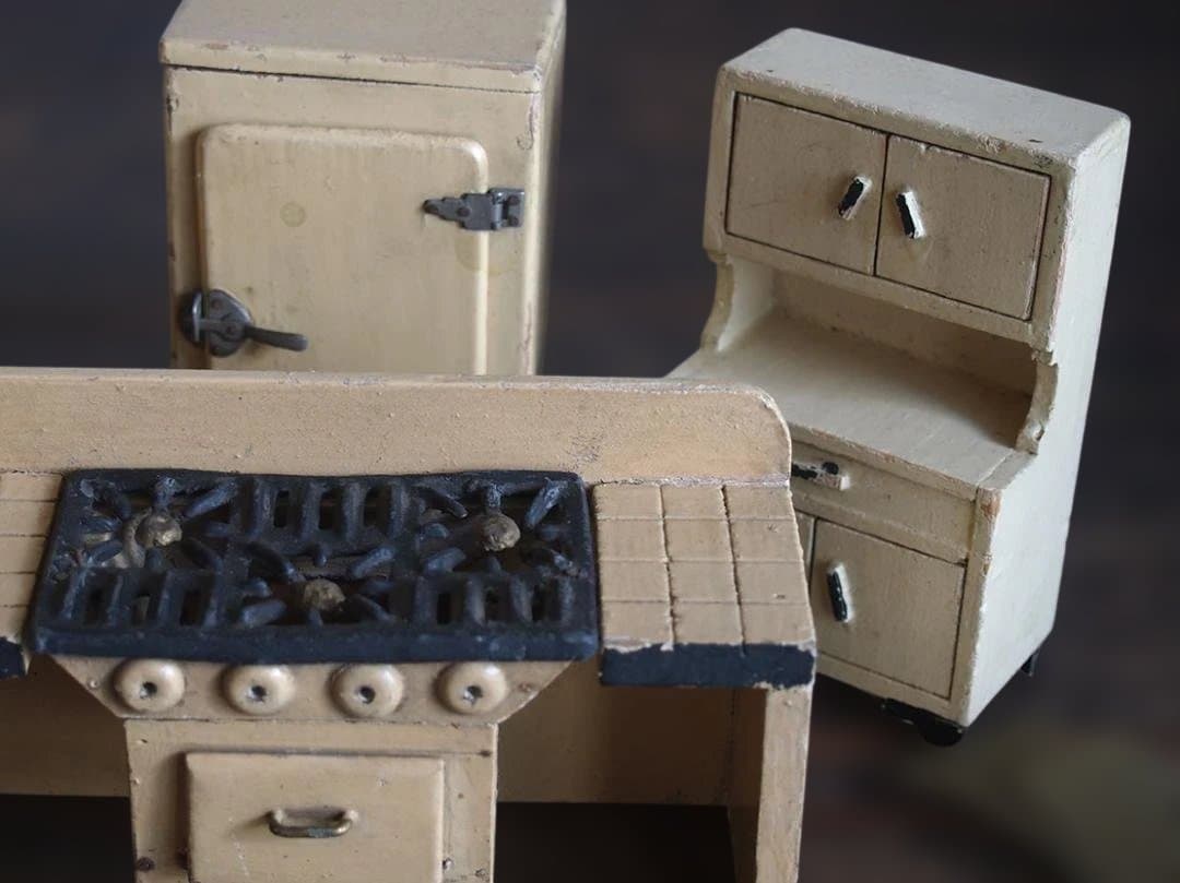 木製ドールハウス 家具 6点セット キッチン ミニチュア アンティーク/K321