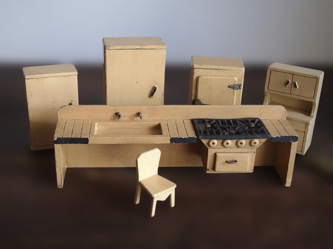 木製ドールハウス 家具 6点セット キッチン ミニチュア アンティーク/K321