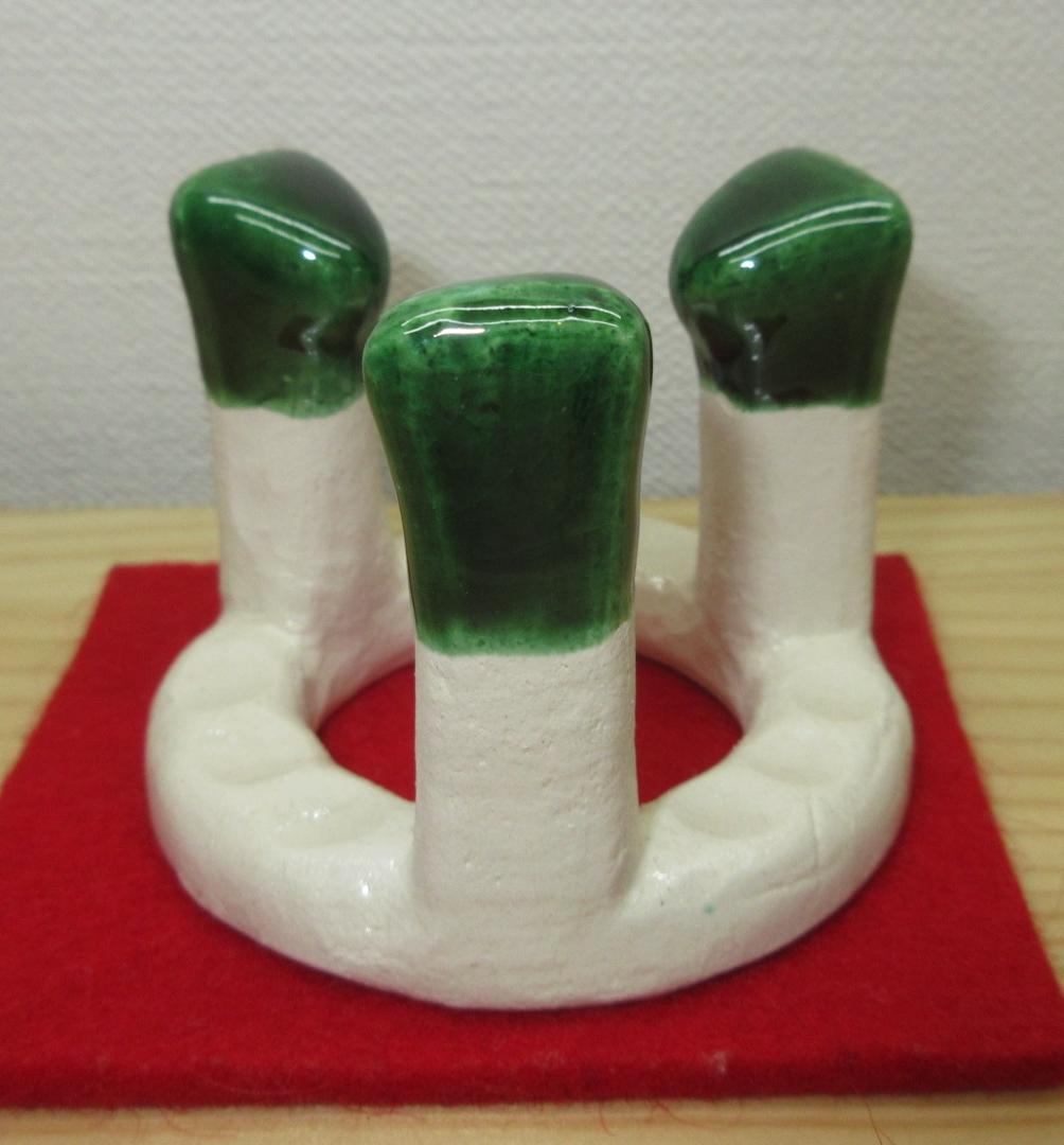 送料込【逢絢亭・新品】茶道具 蓋置 楽焼 五徳蓋置 川崎和楽 共箱入り