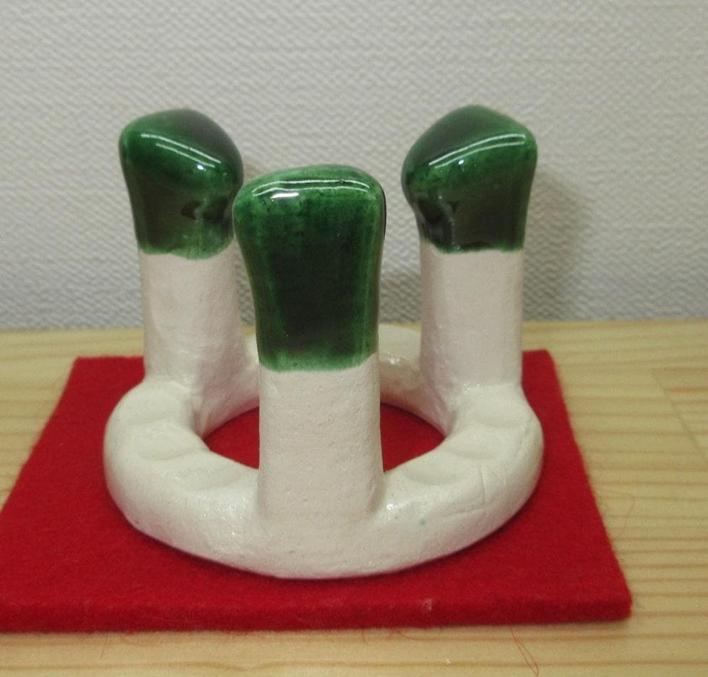 送料込【逢絢亭・新品】茶道具 蓋置 楽焼 五徳蓋置 川崎和楽 共箱入り