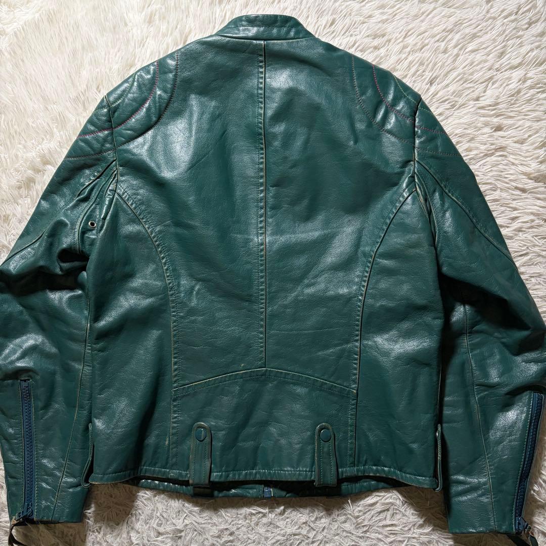 g*3様 希少カラー■schott ライダースジャケット　シングル　グリーン　本