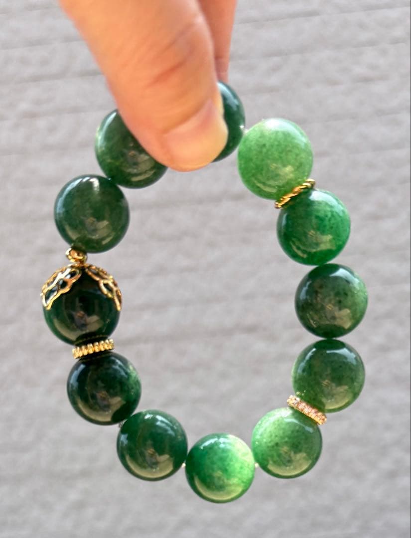 大玉グリーンアベンチュリン ブレスレット　18ミリ
