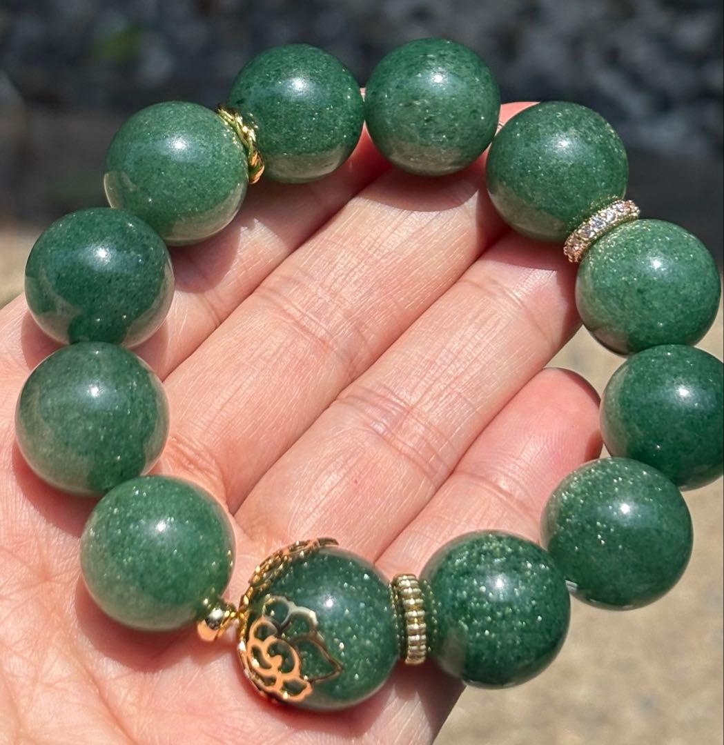 大玉グリーンアベンチュリン ブレスレット　18ミリ