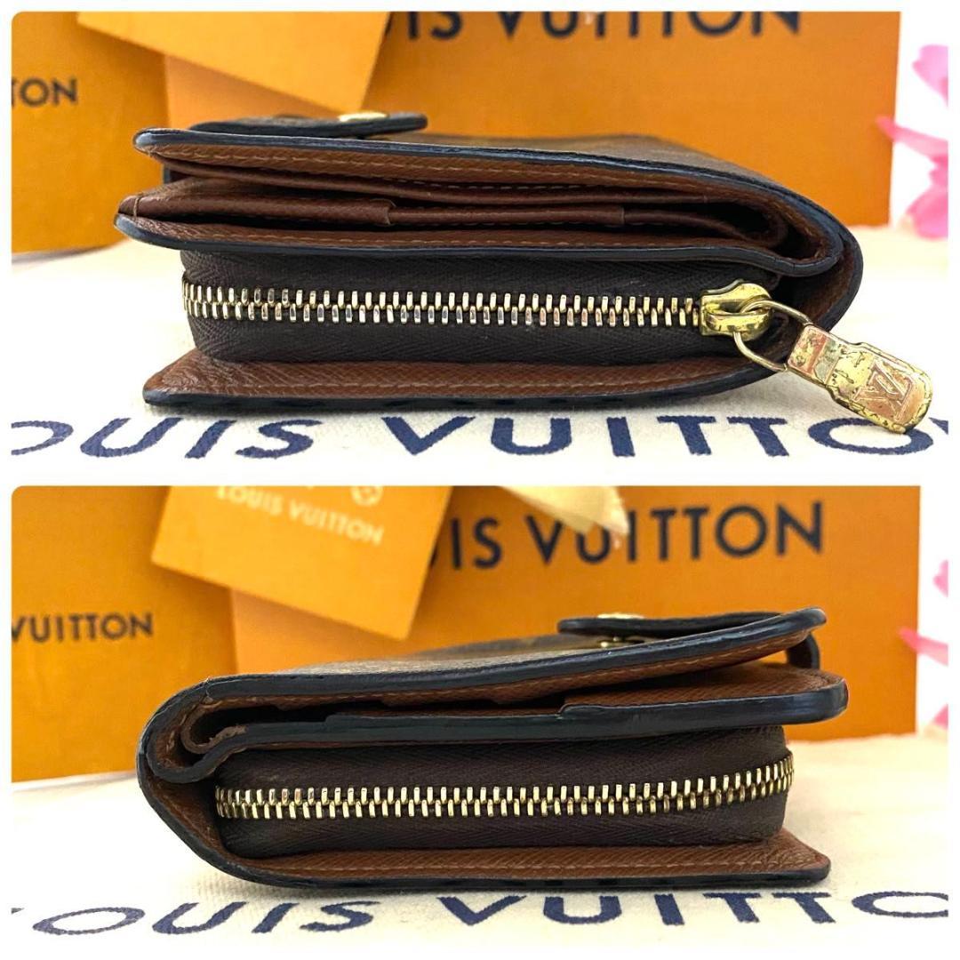 ルイ ヴィトン◎コンパクトジップ モノグラム 二つ折り ラウンドファスナー 茶色