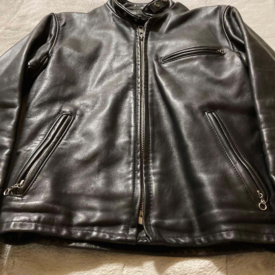 Schott 641 シングルライダース　 ボアライナー付 サイズ36ブラック