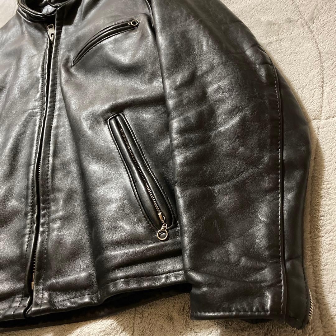 Schott 641 シングルライダース　 ボアライナー付 サイズ36ブラック