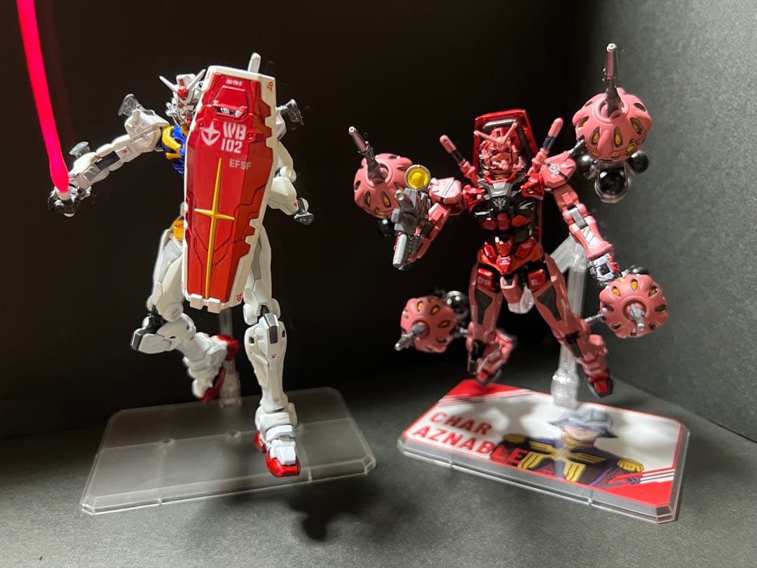 HG 1/144 赤いガンダム　白いガンダム　塗装完成品2機セット