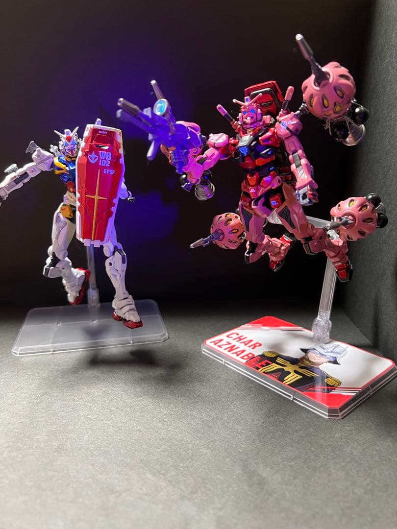 HG 1/144 赤いガンダム　白いガンダム　塗装完成品2機セット