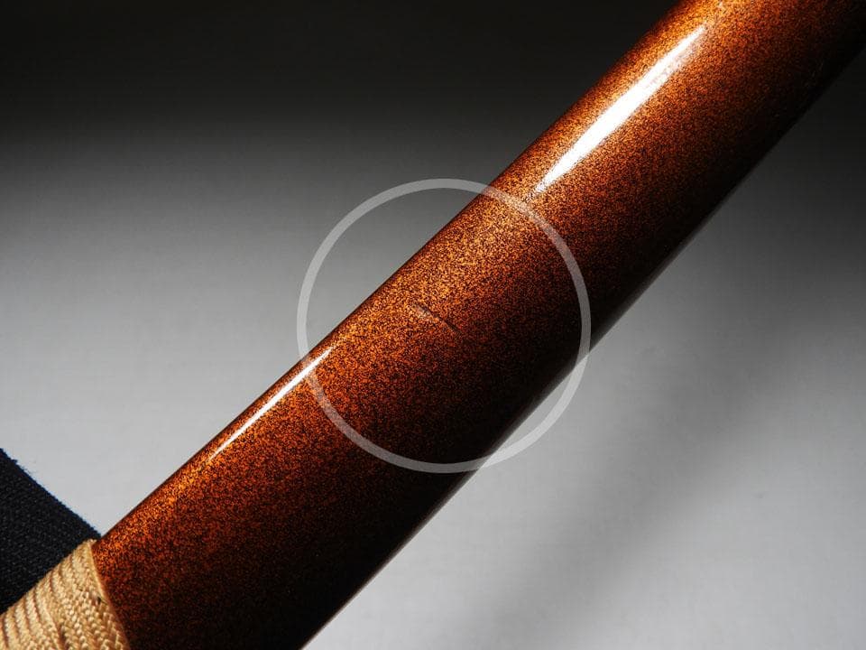 ●模造刀 金梨地 弦葉紋蒔絵糸巻太刀拵 大和刀 湾れ刃 リアル コスプレにも