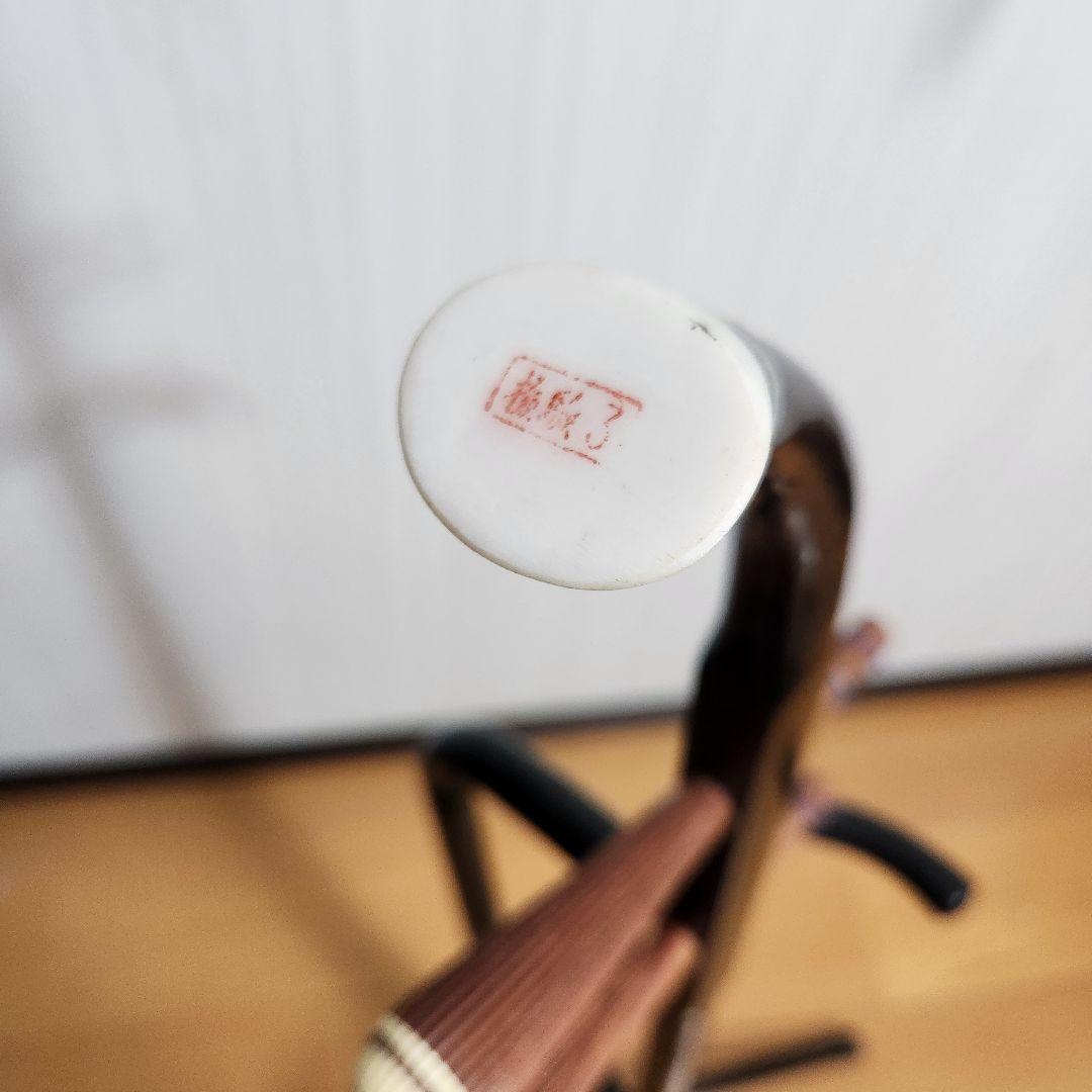 美品 二胡 敦煌牌 DUNHUANG 上海民族楽器 弓付き ケース付き 蛇本革