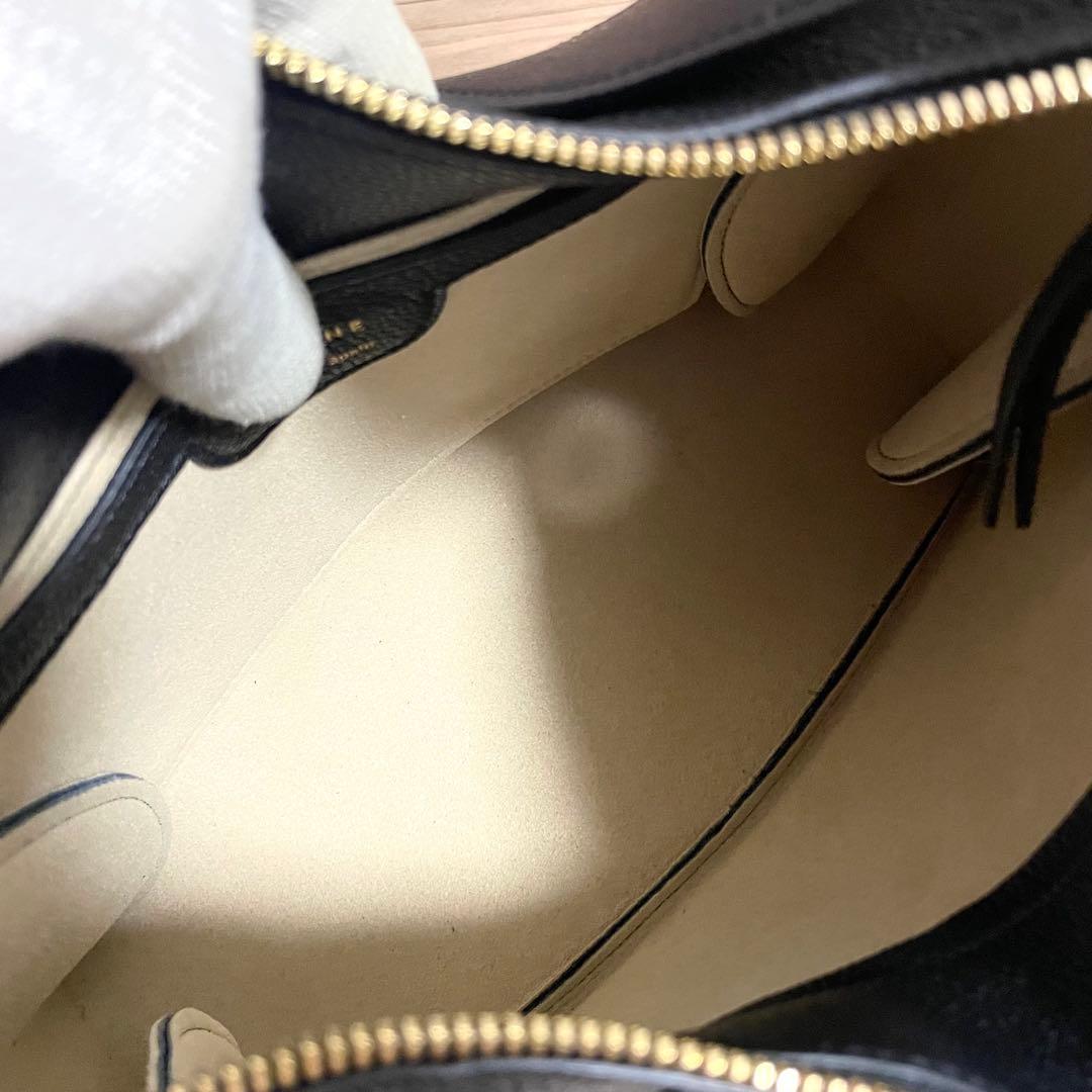 未使用級/POLÈNE ショルダーバッグ　ハンドバッグ　Umi ブラック　レザー