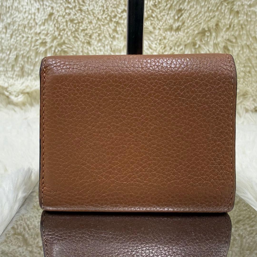 ✨美品✨ロエベ　三つ折り財布　トライフォールドウォレット　ブラウン　アナグラム