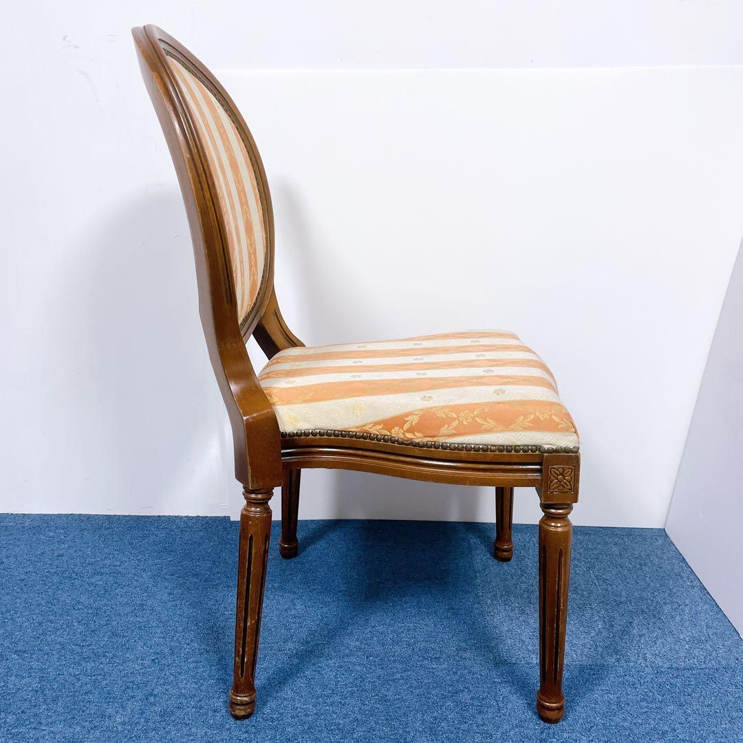 【フランスアンティーク②】ルイ16世様式 華麗ストライプ織物張 メダリオンチェア