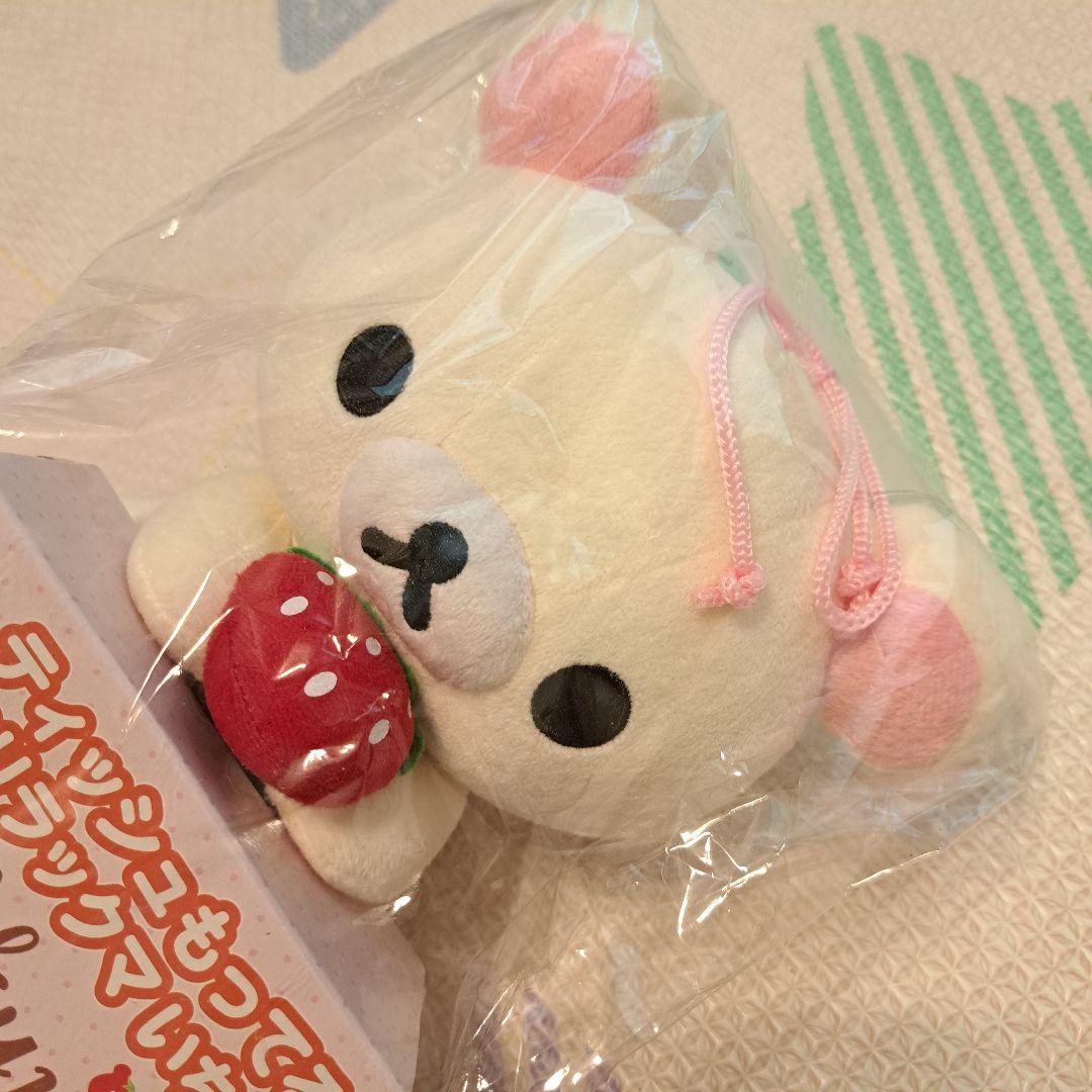 ティッシュもってるコリラックマいちご　ぬいぐるみ ケース　ボックス