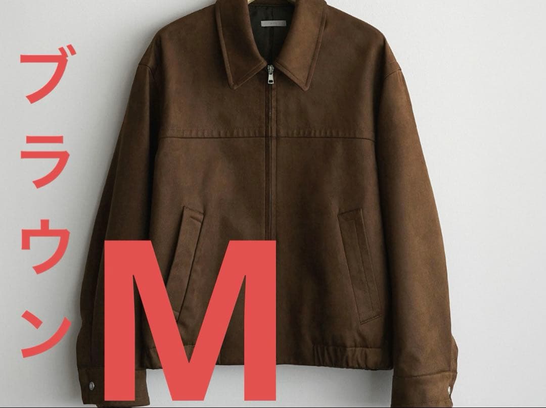 wym lidnm FAUX SUEDE ZIP BLOUSON ブラウン M