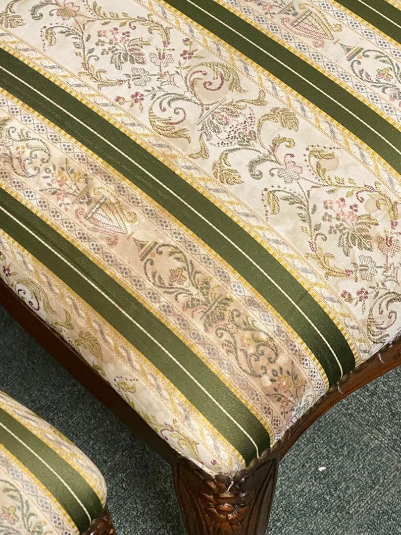 ヴィンテージ 彫刻♦️猫脚 高級 ダイニングチェア♦️フィオーレ ２脚セット♦️送料込