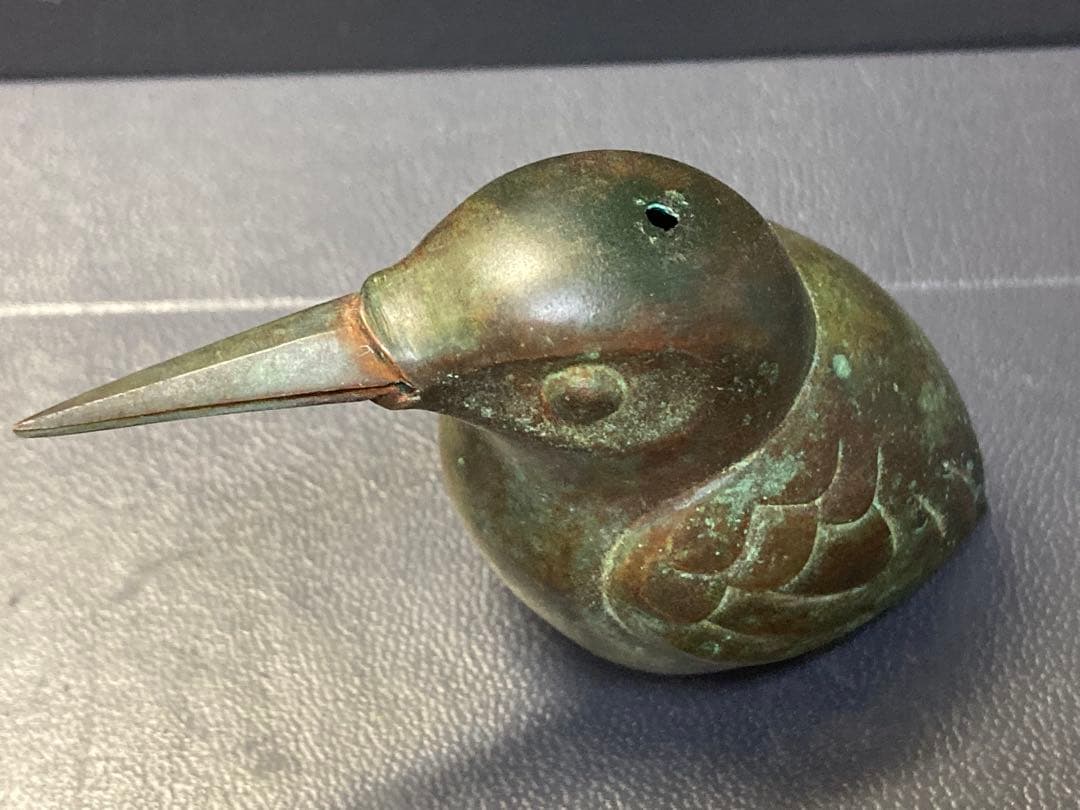 銅器　現代工芸　表勝一作　鳥　かわせみ