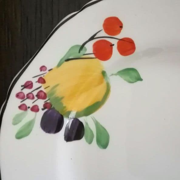 逸品　英国　サムソンハンコック　ケーキ皿　飾り皿　アイボリーウェア　1930年製