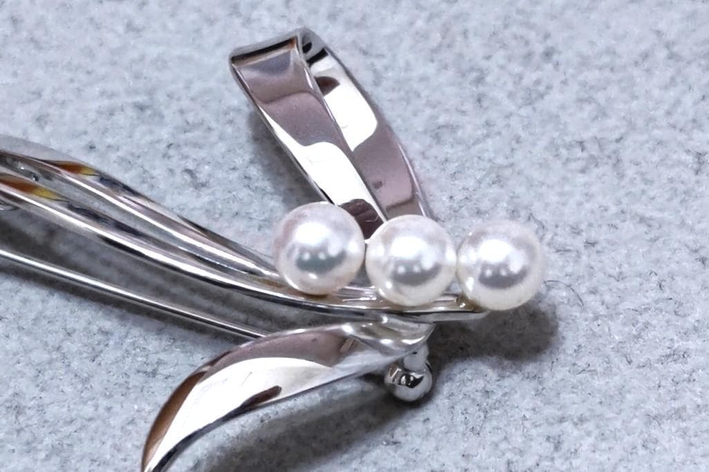 MIKIMOTO　ミキモト パール真珠　SILVER　ブローチ　40451