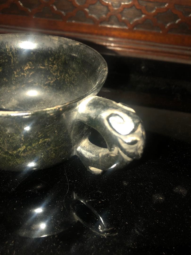 中国アンティーク 石彫り動物文鎮　置物年代物 黒石製 一点物