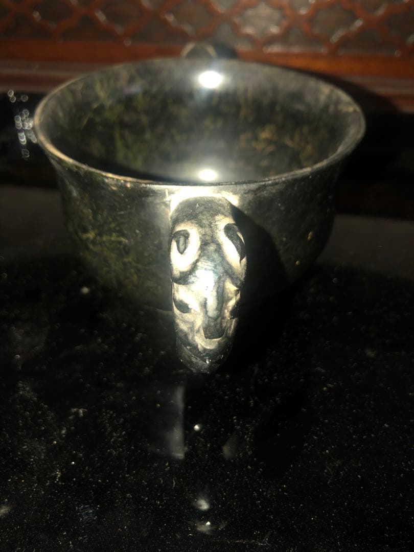 中国アンティーク 石彫り動物文鎮　置物年代物 黒石製 一点物