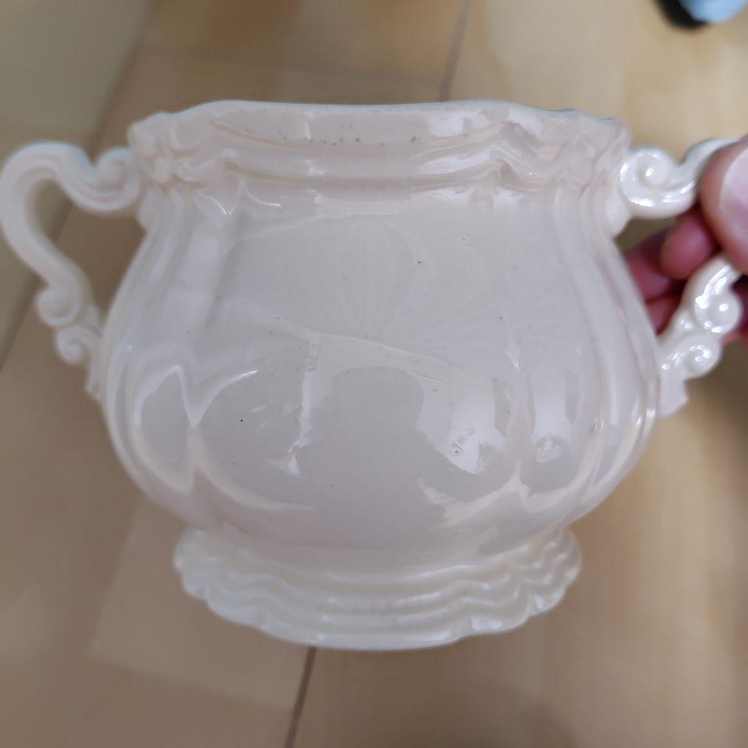 サルグミンヌ　花リム　ポット＆シュガーポット セット　アンティーク