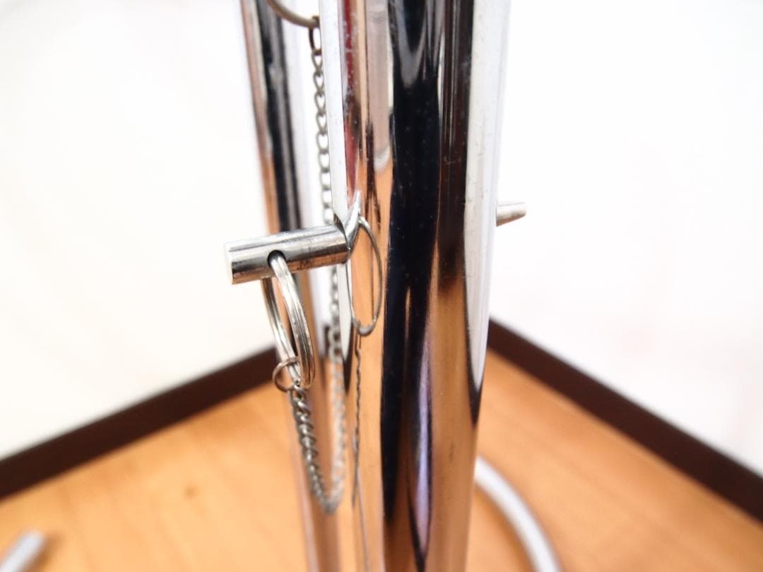 【良品】高さ調節可能 強化ガラス サイドテーブル/丸テーブル/飾り台 モダン家具