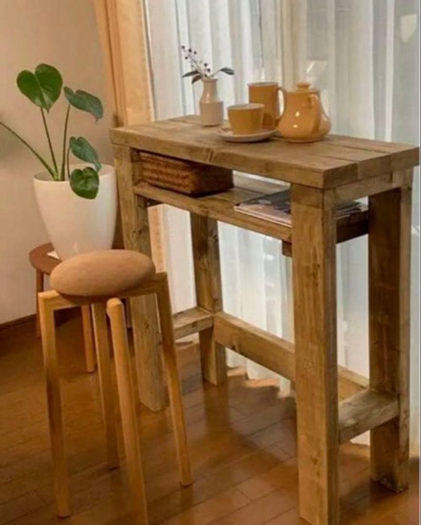 カフェ風　カウンターテーブル　ダイニングテーブル