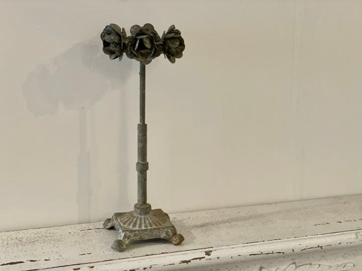 キャンドルスタンド　グレー　シャビー　花　置物　キャンドルホルダー　バラ 18