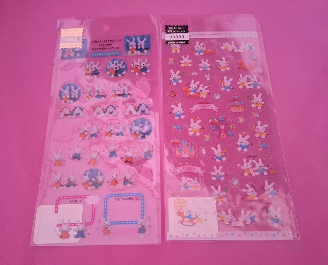 激レア！平成レトロ♡平成ファンシー♡FUNNY RABBITS♡クリアシール