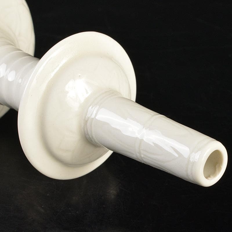 中国　徳化窯白磁　刻蓮花文　浄瓶　V　R7252