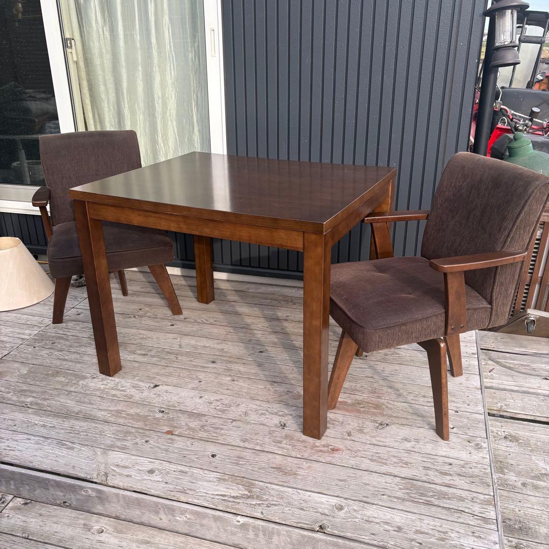 山善 木製 ダイニングコタツテーブル デスクこたつ こたつ布団セット センター