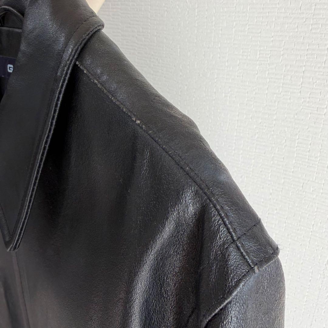 ペ*ス様 00's OLD GAP シングルライダース レザー ジャケット M