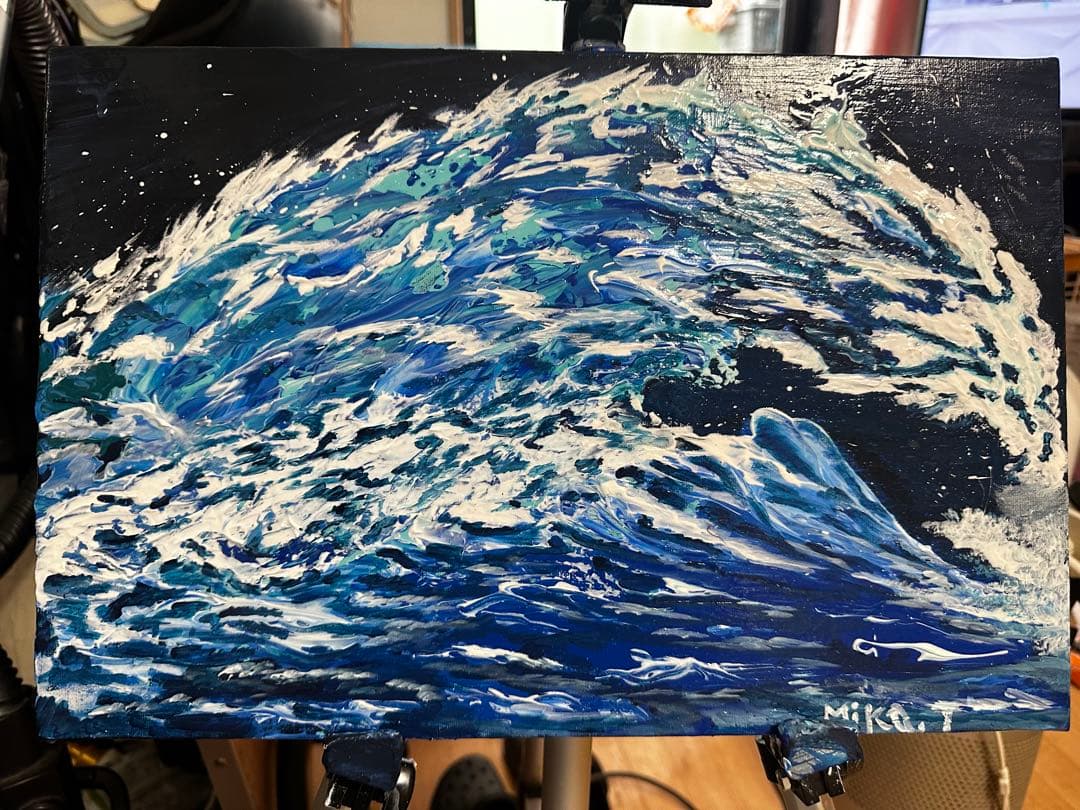 波の絵アクリル画です。