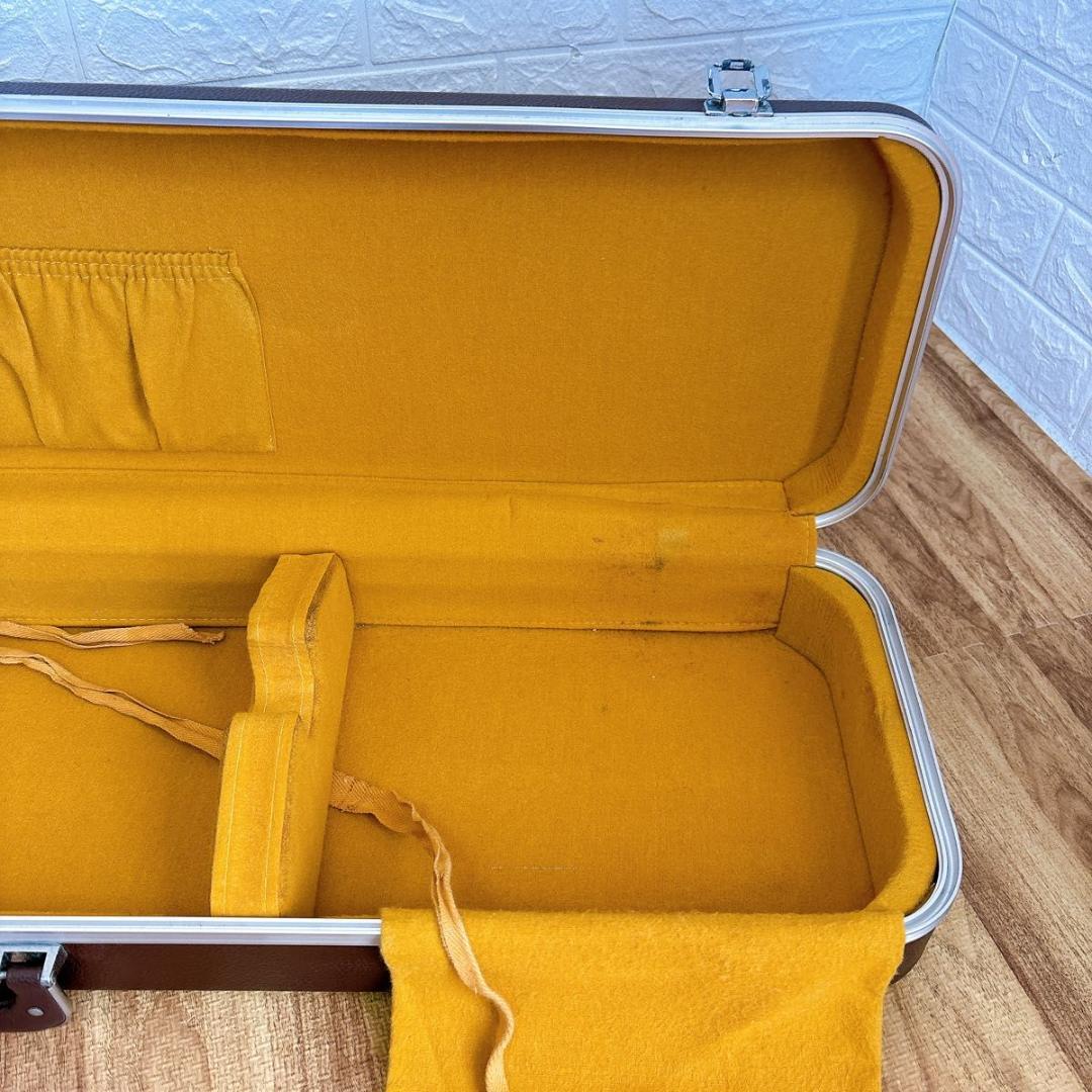 高級　三味線　専用　ハードケース　和楽器ケース　ハード　レザー調　ブラウン