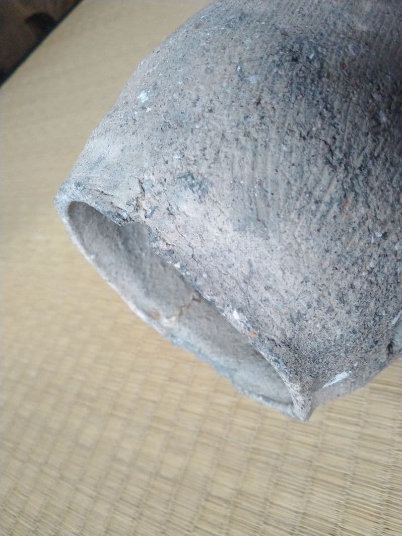 中世頃　櫛目蛸壺　骨董　古美術　茶道具　土器　壺　須恵器　古代　花器　茶道　華道