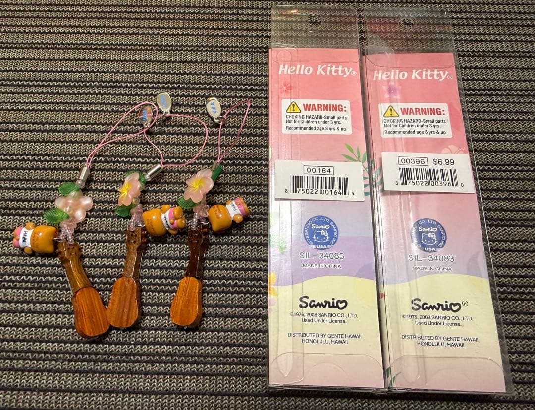 レアご当地　限定 日焼け白キテイkitty 根付けストラップ 5点