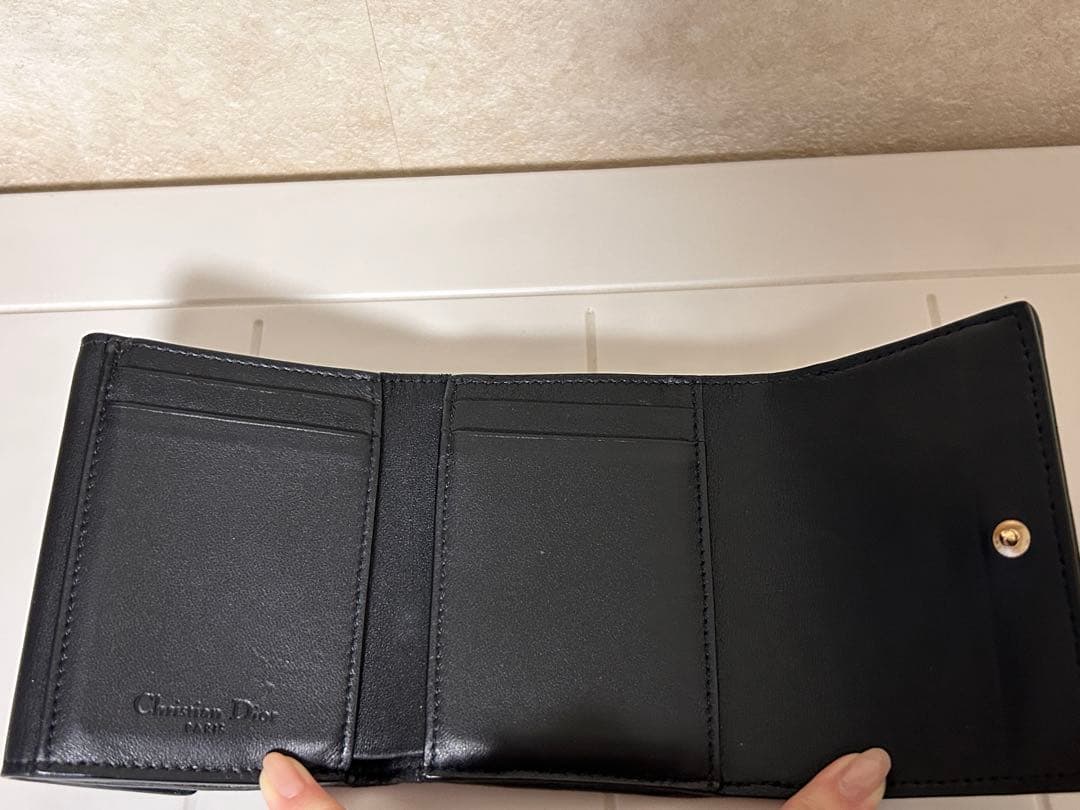 Christian Dior カナージュラムスキン 三つ折り財布