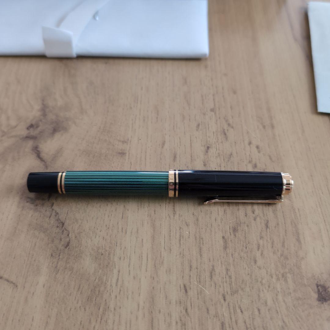 ペリカン 万年筆 スーべレーン M600 緑縞 EF 4001インク付き