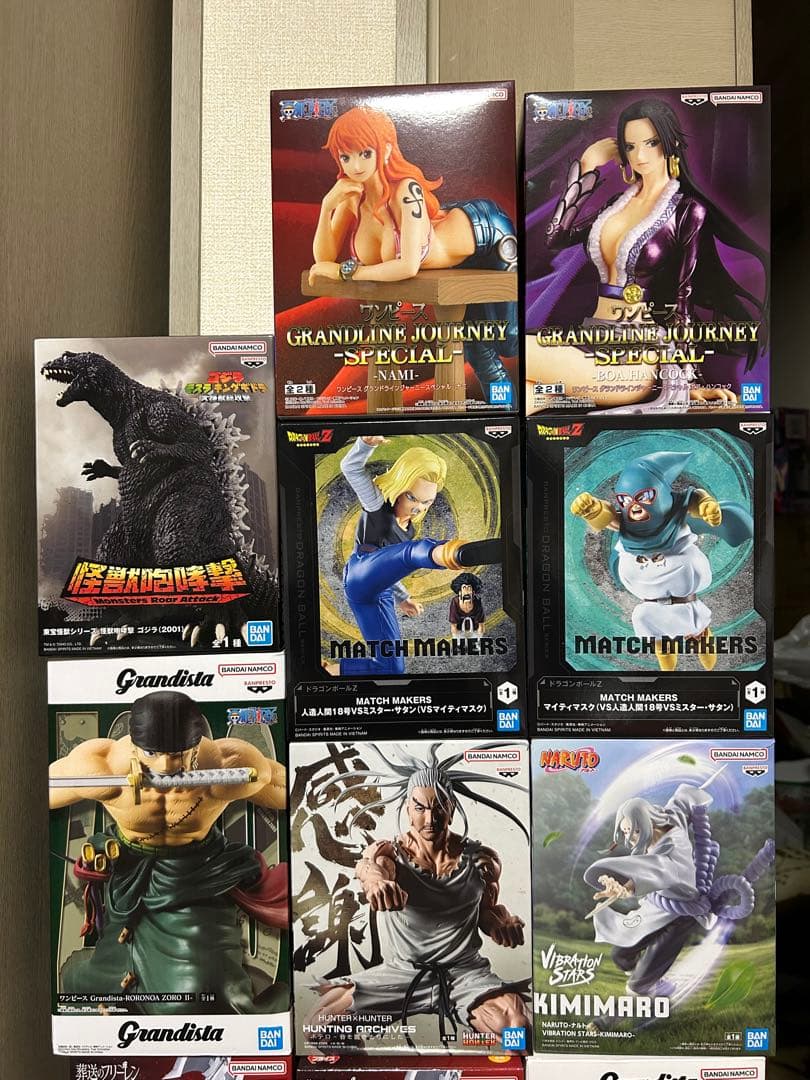 ゴジラ ワンピース ドラゴンボール ナルト ネテロ フィギュア 8点セット